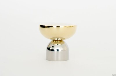 Kokeshi Mix 3032 Möbelknopf Polierter Stahl mit poliertem Messing