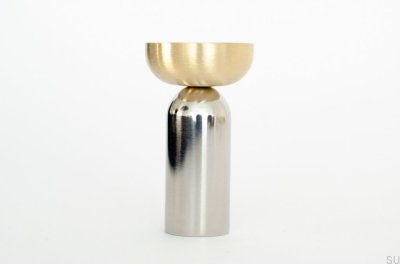 Kokeshi Mix Wandhalter 3052 aus poliertem Stahl mit gebürstetem Messing