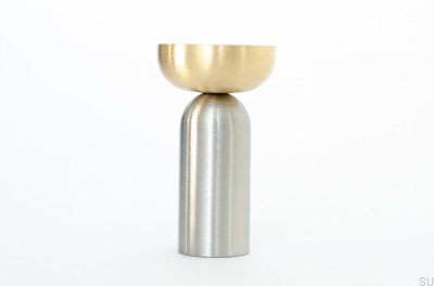 Kokeshi Mix Wandhalter 3052 aus gebürstetem Stahl mit gebürstetem Messing