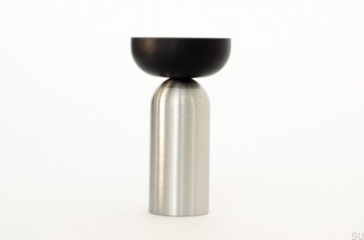 Kokeshi Mix 3052 Wandhalter aus gebürstetem Stahl mit schwarzem Aluminium