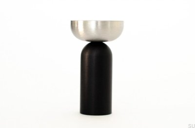 Kokeshi Mix 3052 Aluminium-Wandhalter in Schwarz mit gebürstetem Stahl
