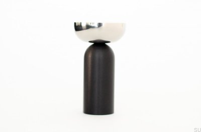 Kokeshi Mix 3052 Aluminium-Wandhalter in Schwarz mit poliertem Stahl