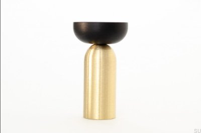 Kokeshi Mix 3052 Wandhalter aus gebürstetem Messing, unlackiert mit schwarzem Aluminium