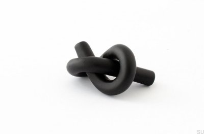 Möbelknopf Knot 35 aus Metall, schwarz lackiert