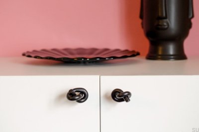 Möbelknopf Knot 35 aus Metall, schwarz lackiert