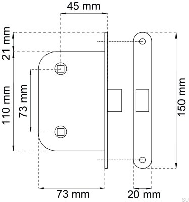 Schlossgehäuse 6414, vergoldetes Epoxidharz, skandinavischer Standard