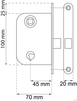 Schlossgehäuse 62020, vergoldet, Epoxidharz, skandinavischer Standard