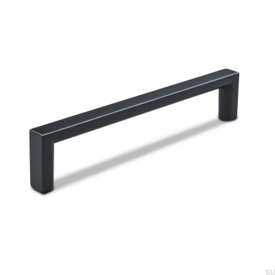 Länglicher Möbelgriff Calabro 128, Metall, Mattschwarz