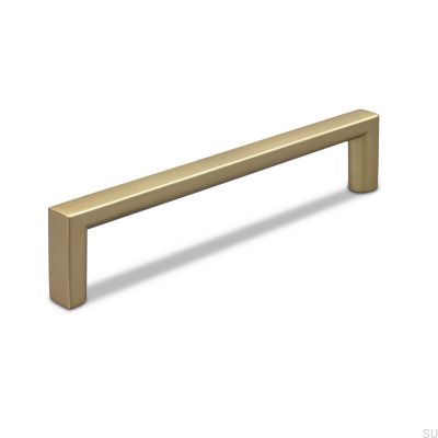 Länglicher Möbelgriff Calabro 128 gebürstetes Gold