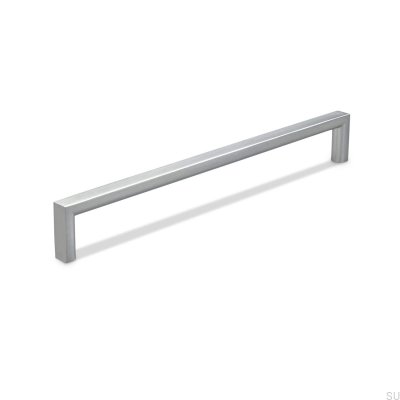 Länglicher Möbelgriff Calabro 192 gebürstetes Silber