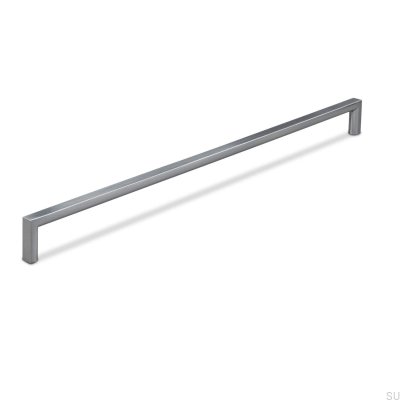 Länglicher Möbelgriff Calabro 320 gebürstetes Silber