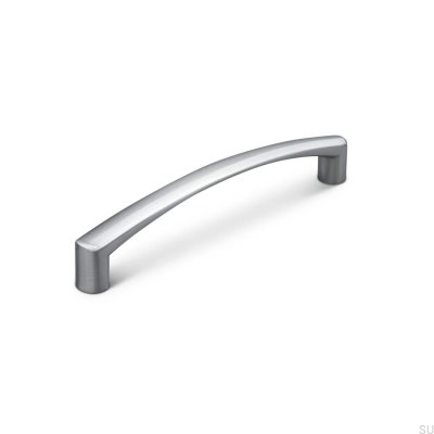 Länglicher Möbelgriff Celano 128 gebürstetes Silber