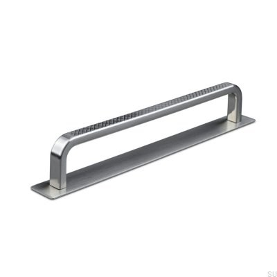 Länglicher Möbelgriff mit Unterlegscheibe Gardone 160 gebürstetes Silber