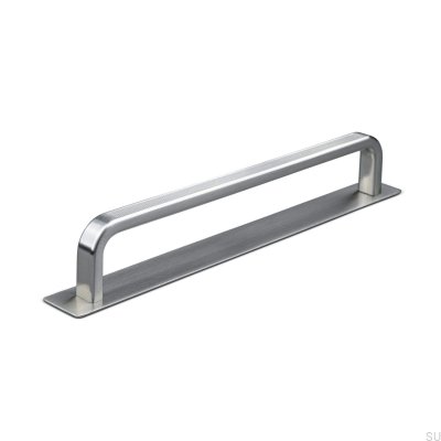 Gardone 160 Stripe Brushed Silver Längsmöbelgriff mit Unterlegscheibe
