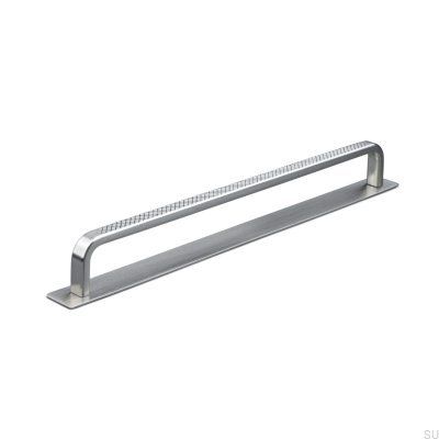 Länglicher Möbelgriff mit Unterlegscheibe Gardone 224 gebürstetes Silber