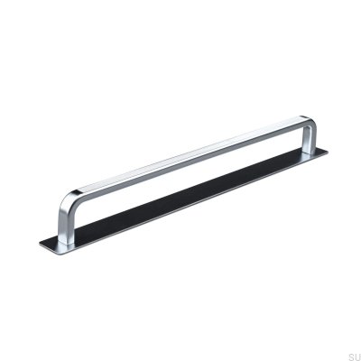 Möbellängsgriff mit Streifen-Gardone-Pad 224 Silber