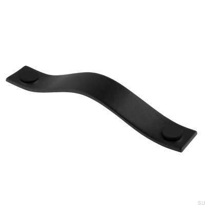 Levanto 128 länglicher Möbelgriff aus Leder in Schwarz und Schwarz