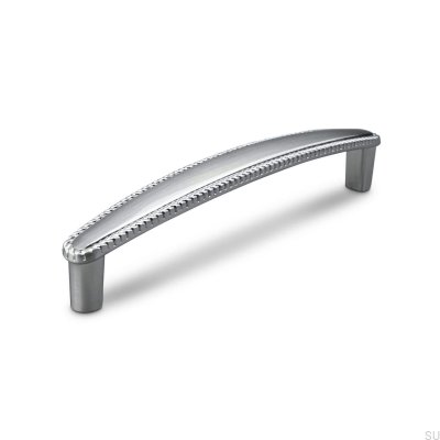 Malo 128 länglicher Möbelgriff, gebürstetes Silber