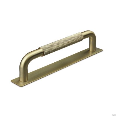 PERUGIA 128 Goldgerändelter länglicher Möbelgriff