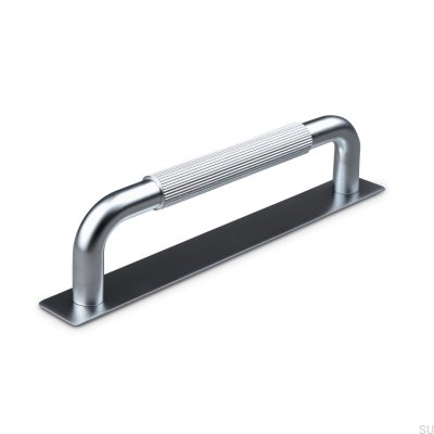 Länglicher Möbelgriff Perugia Stripe 128 Silber
