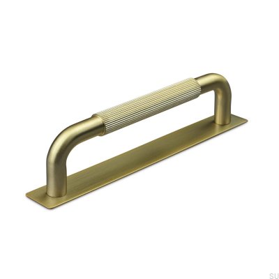 Möbelgriff Perugia Stripe 128, gebürstetes Gold, länglich
