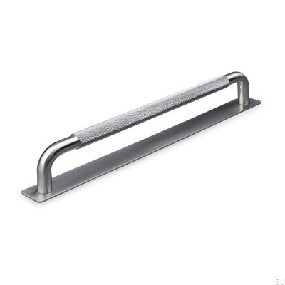Länglicher Möbelgriff Perugia 224 gebürstetes Silber
