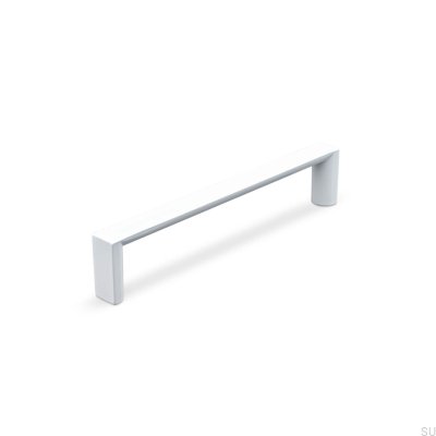 Länglicher Möbelgriff Room 128, Metall, Weiß Matt