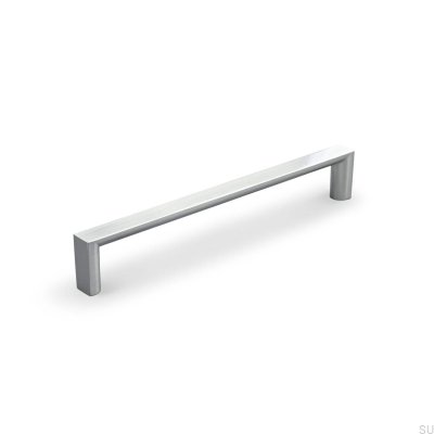 Länglicher Möbelgriff Sala 160, gebürstetes Silber