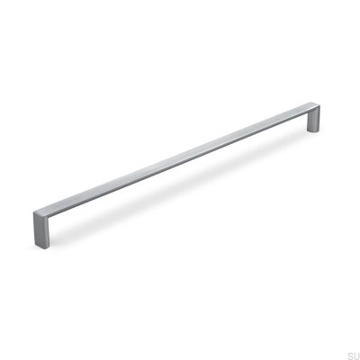 Länglicher Möbelgriff Sala 320, gebürstetes Silber