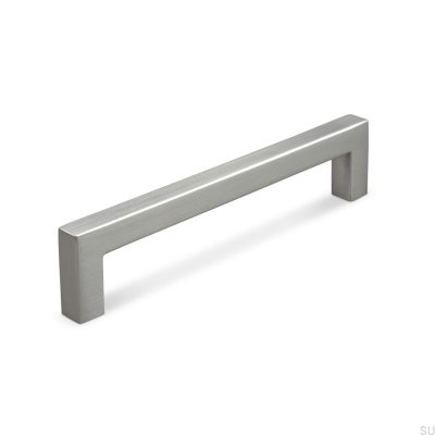 Länglicher Möbelgriff Tripoli 128 gebürstetes Silber