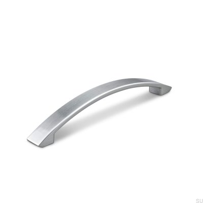 Anzio 128 länglicher Möbelgriff aus gebürstetem Silber