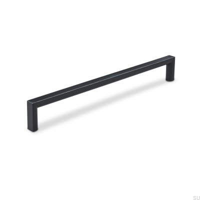 Länglicher Möbelgriff Calabro 192, Metall, Mattschwarz