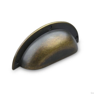 Conti 64 Muschelmöbelgriff, oxidiertes Metall