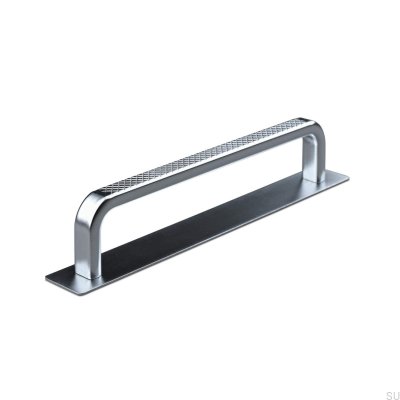 Länglicher Möbelgriff mit Unterlegscheibe Gardone 128 Poliertes Chrom