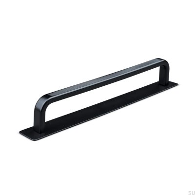 Länglicher Möbelgriff mit Unterlegscheibe Gardone 160 Stripe Metal Matt Black