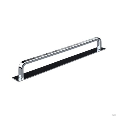 Länglicher Möbelgriff mit Unterlegscheibe Gardone 224 Poliertes Chrom