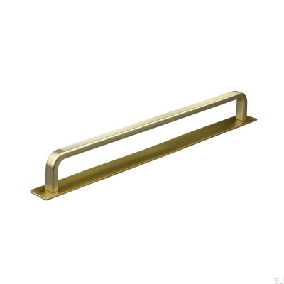 Länglicher Möbelgriff mit Gardone Stripe 224-Polsterung aus gebürstetem Gold