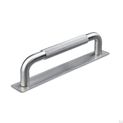 Länglicher Möbelgriff Perugia 128 gebürstetes Silber
