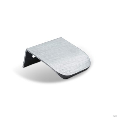Poppi 40 Kanten-Möbelgriff, gebürstetes Silber