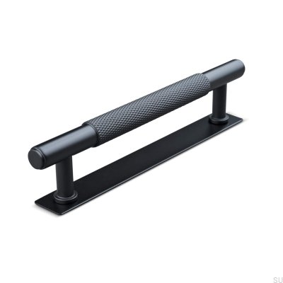 Salo 128 länglicher Möbelgriff, Metall, mattschwarz