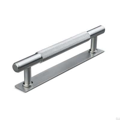 Salo 128 länglicher Möbelgriff, gebürstetes Silber