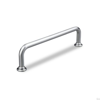 Venosa 128 länglicher Möbelgriff, gebürstetes Silber