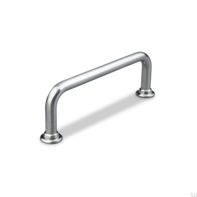Venosa 96 länglicher Möbelgriff, gebürstetes Silber
