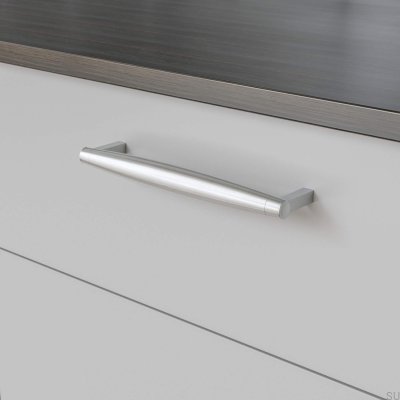 Hjo 192 länglicher Möbelgriff, gebürstetes Silber