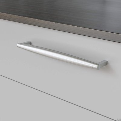 Hjo 256 länglicher Möbelgriff, gebürstetes Silber