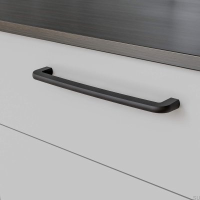 Visby 256 länglicher Möbelgriff, Metall, mattschwarz