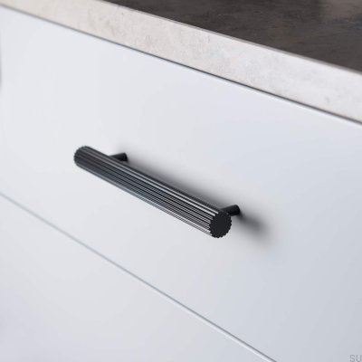 Smögen 160 länglicher Möbelgriff, Metall, mattschwarz