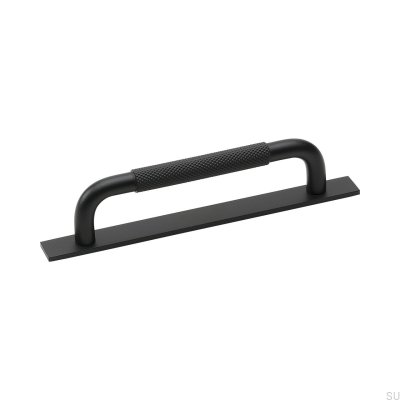 Länglicher Möbelgriff mit Unterlegscheibe Helix 128 Aluminium Schwarz 