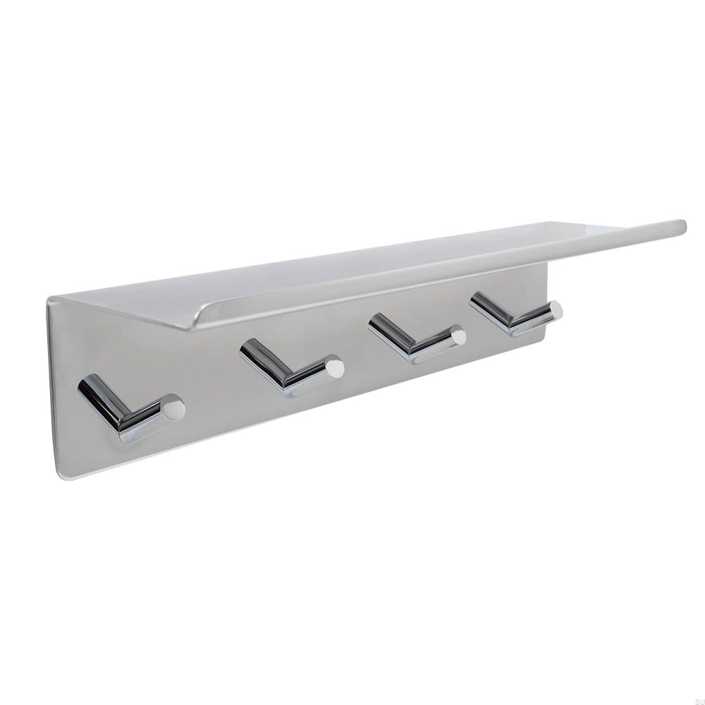 606067-41 Wieszak ścienny z półką Base Chrom Polerowany