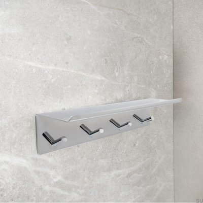 Basis-Wandregal mit Ablage, poliertes Chrom